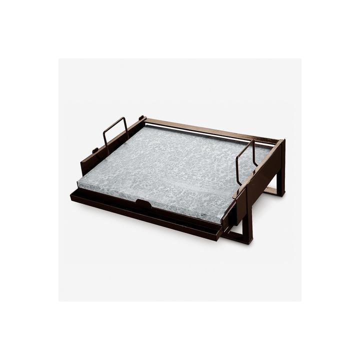 [GPGAK892000001] Lava stone barbecue slab 76x44 cm with support Palazzetti Bioplatt